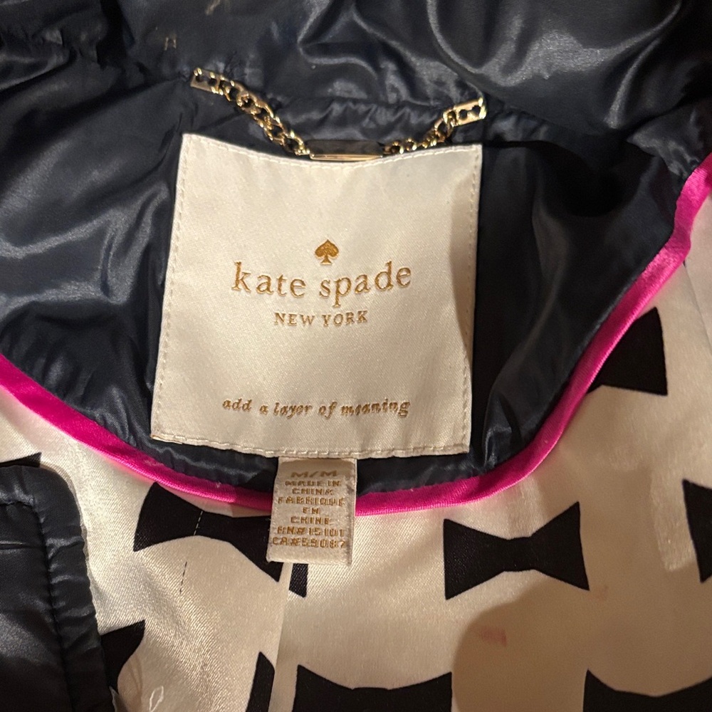 Kate Spade premium down navy blue long puffer coat